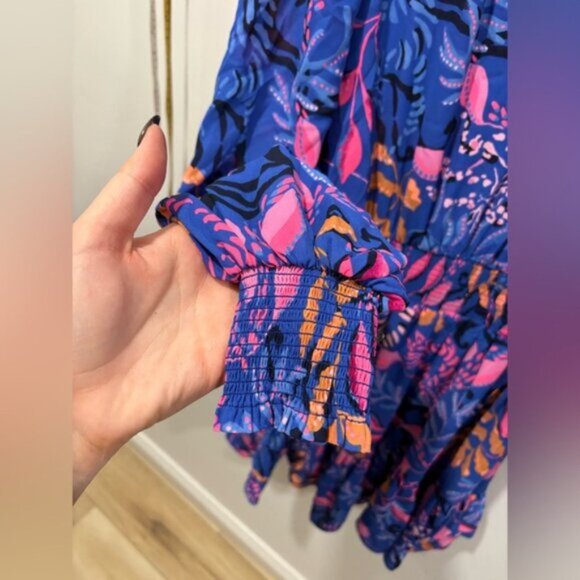 Lilly Pulitzer Shilah Botanical Print Long Sleeve Tiered Dress - Picture 4 of 11